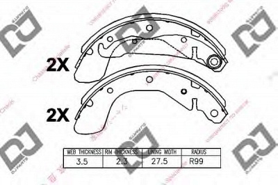 DJ PARTS bs1151 -  Комплект тормозных колодок